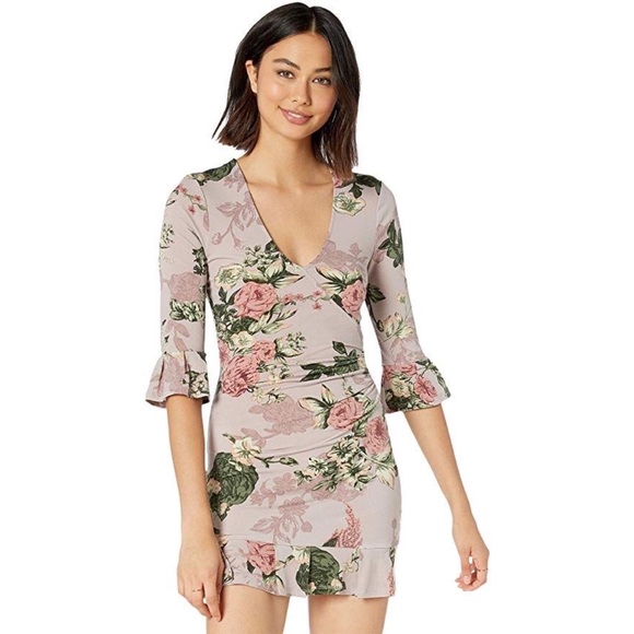BCBG Dresses & Skirts - NWT BCBG Surplice Rose Printed Mini Dress